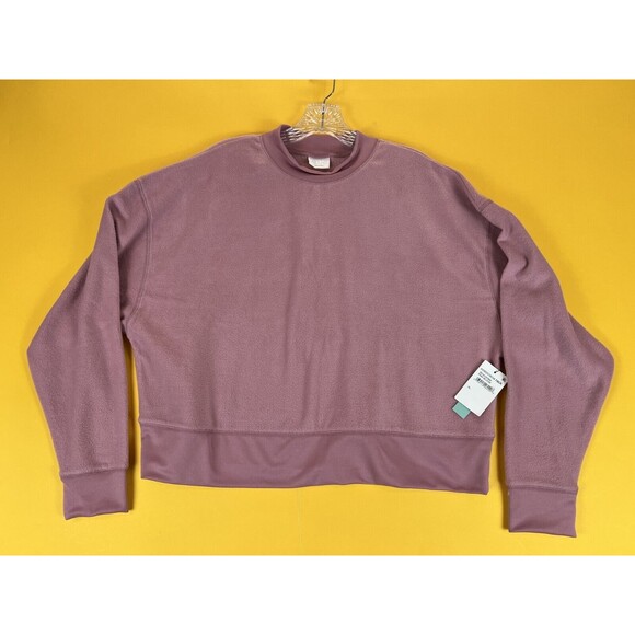 Abound Fleece Pullover Sweater Pink Bloom Womens XL Mock Neck Long Sleeve NWT - Picture 1 of 5